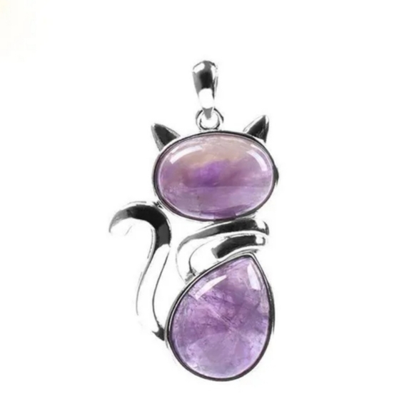 New Crystal Stone Cat Pendant Necklace - Picture 5 of 6